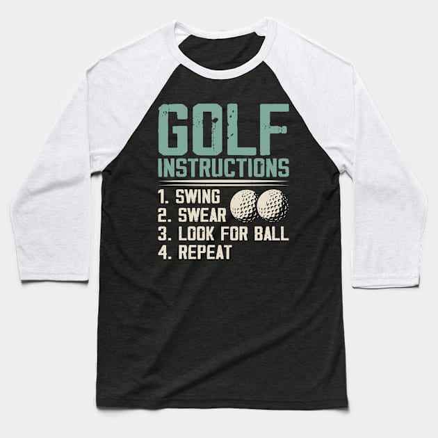 Golf Instructions  T Shirt For Women Men Baseball T-Shirt by Pretr=ty